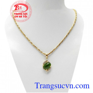 Bộ dây ngọc nephrite thiên nhiên là sản phẩm ngọc cẩm thạch thiên nhiên, có giấy kiểm định