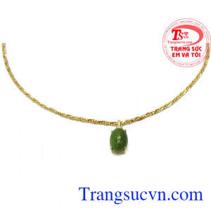 Mặt ngọc cẩm thạch bọc vàng. Bộ dây nephrite may mắn