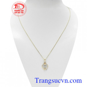 Bộ dây chuyền vàng nữ độc đáo kết hợp giữa dây chuyền Italy và mặt dây Hàn Quốc thời trang, sang trọng và tinh tế
