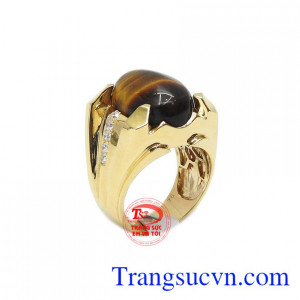 Nhẫn vàng 14k mắt hổ đẹp