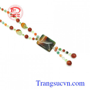 Chuỗi cổ mã não thiên nhiên bình an may mắn