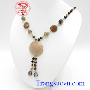 Chuỗi cổ mã não bình yên bền đẹp, chất lượng cao, đeo hợp thời trang phái đẹp
