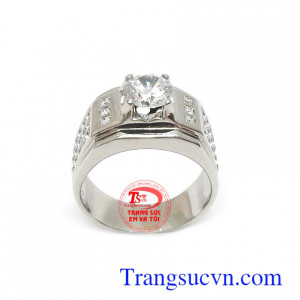 Nhẫn nam đính đá thời trang mới