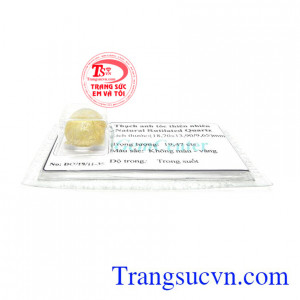 Thạch anh tóc ép vỉ tự nhiên phù hợp làm mặt nhẫn, mặt dây chuyền, lắc tay