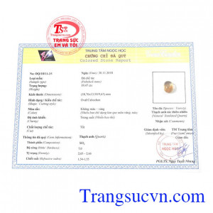 Giấy kiểm định từ trung tâm ngọc học