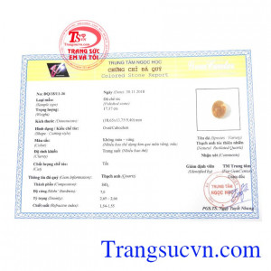 Giấy kiểm định từ trung tâm ngọc học