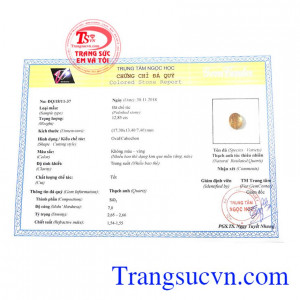 Giấy kiểm định từ trung tâm ngọc học