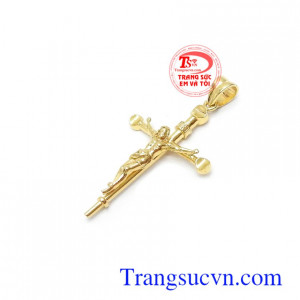 Mặt dây chuyền thánh giá 14k phù hợp nhiều loại dây chuyền khác nhau tôn lên sự tinh tế, mới mẻ và sang trọng cho sản phẩm