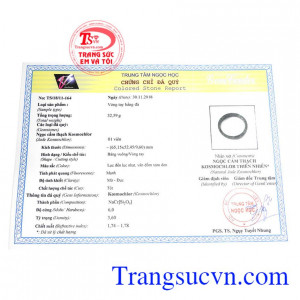 Giấy kiểm định từ trung tâm ngọc học