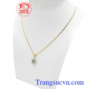 Bộ dây chuyền đính đá phong cách vàng 10k bền đẹp, chất lượng, kết hợp độc đáo