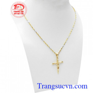Bộ dây thánh giá sang trọng vàng tây phù hợp phong cách thời trang