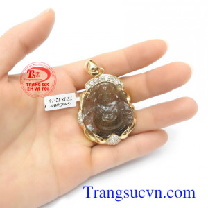 Mặt dây chuyền nam thạch anh tóc thiên nhiên