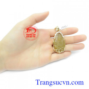 Mặt dây chuyền nam thạch anh tóc thiên nhiên