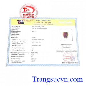 Nhẫn nam tỳ hưu ruby may mắn