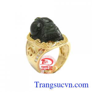 Nhẫn nam tỳ hưu nephrite là sản phẩm được chế tác từ vàng 14k đẹp, sáng bóng với thiết kế 3D sắc nét