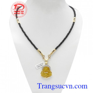 Bộ dây chuyền Di Lặc chiêu tài kiểu dáng đẹp, chất lượng cao, bộ dây chuyền đá quý