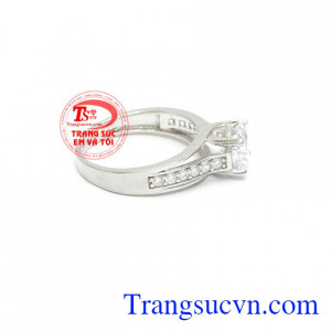 Nhẫn nữ vàng thanh lịch vàng trắng đẹp, bảo hành 6 tháng, giao hàng nhanh trên toàn quốc