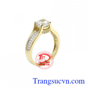 Nhẫn nữ vàng sang trọng là sản phẩm nhẫn nữ đẹp vàng tây sản xuất tại Hàn Quốc