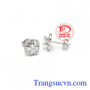 Hoa tai vàng tây dành cho nữ kiểu tinh tế, đeo hoa tai hợp thời trang, (Bông tai)