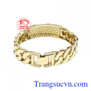 Lắc tay chế tác từ vàng 10k, thiết kế sang trọng, lịch lãm.