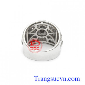 Nhẫn nam vàng trắng Hàn Quốc đẳng cấp