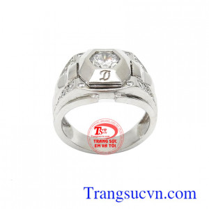 Nhẫn nam Hàn Quốc 10k cá tính đính đá phong cách mang lại nét mạnh mẽ, cá tính và đẳng cấp phái mạnh