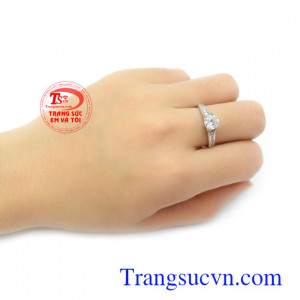 Nhẫn nữ vàng trắng nhập khẩu uy tín, chất lượng, giao hàng toàn quốc