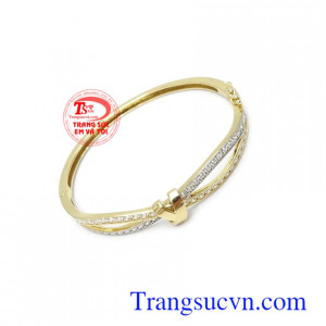 Vòng tay Korea vàng màu xinh xắn 10k đính đá độc đáo