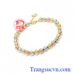 Lắc tay vàng tây bi tròn thương hiệu uy tín, chất lượng, bảo hành 06 tháng