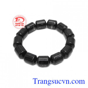 Chuỗi thạch anh tóc đen trụ 13 ly