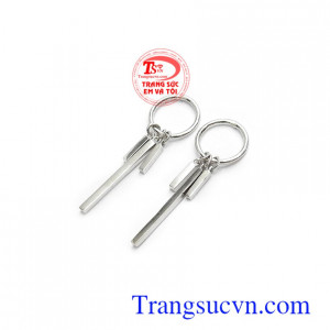 Hoa tai vàng trắng 10k xinh xắn, thời trang và cá tính