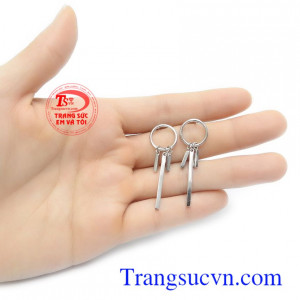 Hoa tai vàng trắng nhập khẩu phong cách thời trang mới