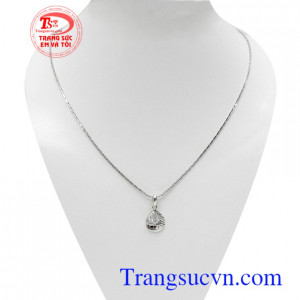 Bộ dây nữ vàng trắng dễ thương kết hợp độc đáo giữa dây chuyền Ý 18k và mặt dây Hàn Quốc 10k tinh tế, thời trang và đẳng cấp