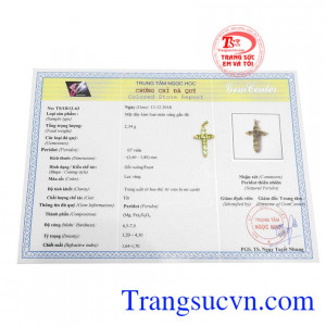 Mặt dây thánh giá peridot phong cách
