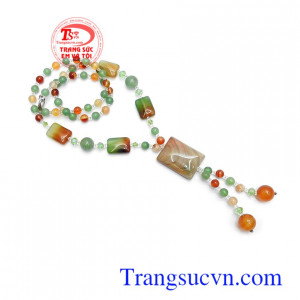 Chuỗi cổ mã não thiên nhiên thịnh vượng kiểu dáng đẹp, chất lượng đá cao, chuỗi cổ mã não thiên nhiên phong thủy