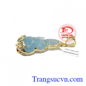 Mặt dây aquamarin 14k, bảo hành 12 tháng, giao hàng nhanh trên toàn quốc