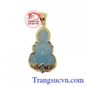 Mặt dây aquamarin 14k là sản phẩm được chế tác từ vàng 14k đẹp, sang trọng