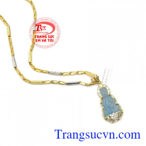 Bộ dây chuyền phật quan âm aquamarin, giao hàng nhanh trên toàn quốc.Bộ dây chuyền phật quan âm aquamarin