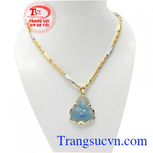 Bộ dây chuyền phật di lặc aquamarin là sản phẩm bộ dây chuyền sang trọng, kiểu dáng thiết kế đẹp