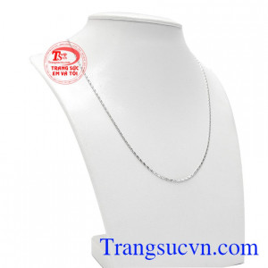 Dây chuyền nữ Italy đẹp được chế tác từ vàng trắng 10k.