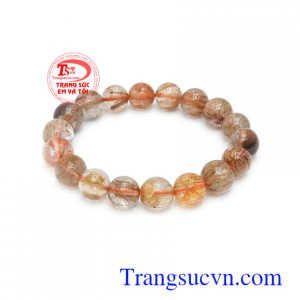 Chuỗi thạch anh tóc tài lộc 11 ly đeo đẹp, thời trang sang trọng