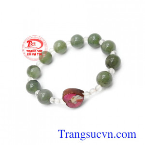 Chuỗi mân côi đeo tay cẩm thạch thiên nhiên sang trọng, đẳng cấp