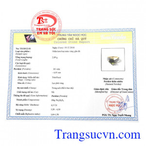 Giấy kiểm định từ trung tâm ngọc học