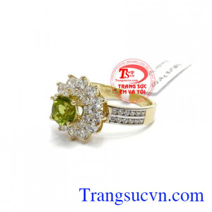 Nhẫn Nữ vàng gắn đá tự nhiên, chất lượng vàng đảm đeo bền đẹp sáng bóng, tinh tế và sang trọng dành cho phái đẹp