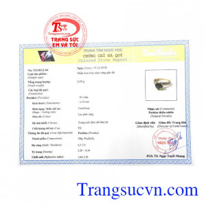Giấy kiểm định từ trung tâm ngọc học