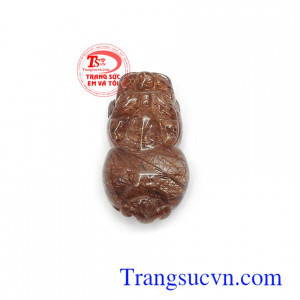 Tỳ hưu thạch anh tóc đại lộc chạm khắc đẹp, chất lượng cao, phù hợp làm mặt dây chuyền, mặt nhẫn bền đẹp, sang trọng