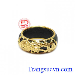 Nhẫn ngọc phỉ thủy bọc rồng 10k