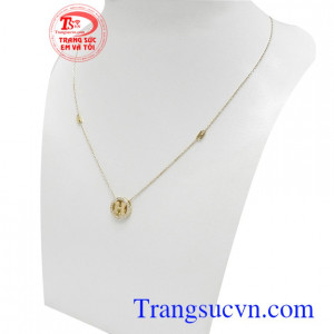 Dây chuyền mặt chữ H độc đáo, vàng 10k