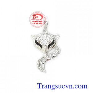 Mặt dây chuyền hồ ly vàng trắng 10k nhập khẩu Korea sang trọng, đẳng cấp và thời trang