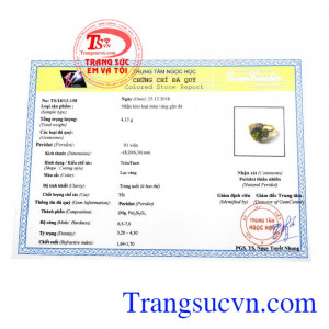 Giấy kiểm định từ trung tâm ngọc học